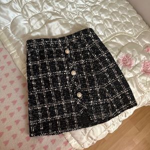 Cider Black Tweed Skirt
